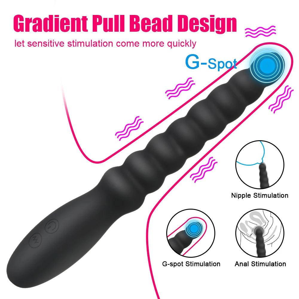 10 Speed ​​Anal Vibrator Anal ลูกปัดนวดต่อมลูกหมาก Dual มอเตอร์ Butt Plug Stimulator USB Charge Vibrators เพศของเล่นสำหรับผู้ชายผู้หญิง