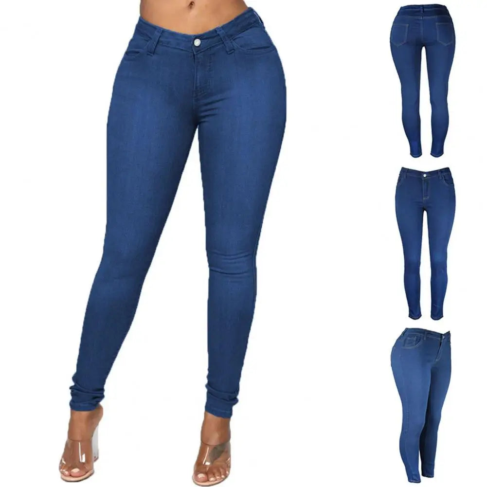 Popular Denim Pants Wear Resistant Denim Trousers Slim Fit Butt-lifting Lady Skinny Jeans  Ankle-Length