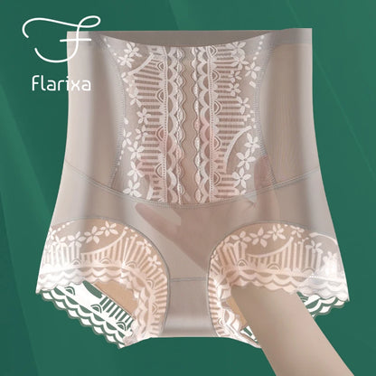 Flarixa Summer Ice Silk Panties for Women's High Waist Shaping Panties Postpartum Tummy Control Hip Lift Panty Body Shaper Pants