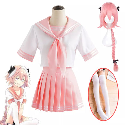 Costumes de Cosplay Fate Apocrypha Astolfo, uniforme de marin d'école d'étudiant japonais, robe de carnaval d'halloween pour femme, tenue de demoiselle d'honneur