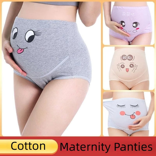 1PC Cartoon Printed Cotton Maternity Panties High Waist Adjustable Belly Underwear Clothes for Pregnant Women Pregnancy Briefs