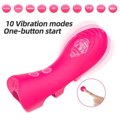 10-Speed Silicone Waterproof Finger Vibrator for Women Couples G Spot Clitoral Stimulation