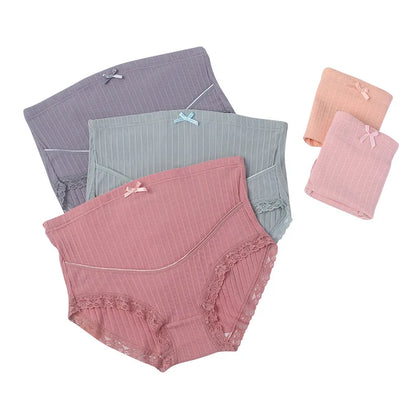 Lace Cotton Maternity Panties High Waist Belly Briefs Clothes for Pregnant Women Plus Size Pregnancy Underwear