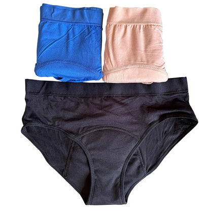 Plus Size Period Underwear Women Bamboo Fiber 4-Layer Leakproof Absorbent Briefs Physiological Shorts Panties for Menstruation