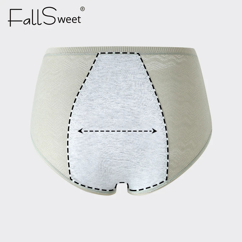 FallSweet Menstrual Panties for Women High Waist Physiology Underpants Menstruation Panties Plus Size Menstrual Period Underwear