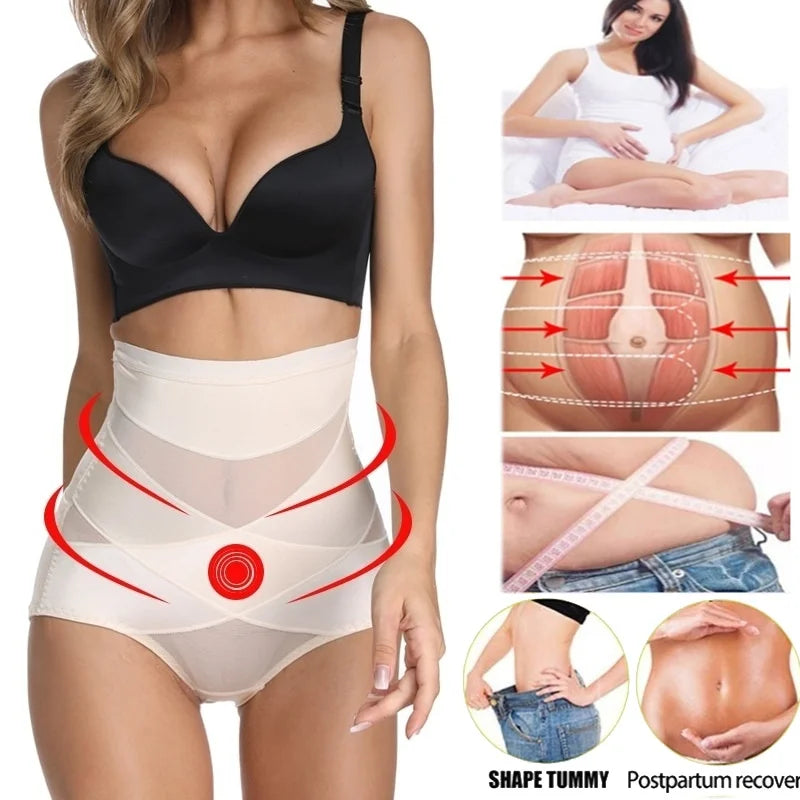 ผู้หญิงเอวสูงเทรนเนอร์กางเกงหลังคลอด Body Shaper เข็มขัดกระชับสัดส่วน Shapewear ผู้หญิง Sheath ควบคุมชุดชั้นใน Panty Butt Lifter