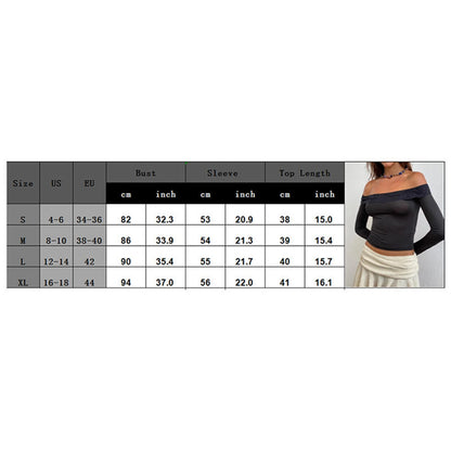 Fashion Women's Tube Top Off Shoulder Cropped Tops Lace Trim Long Sleeve Boat Neck Slim Show Navel T-Shirts Streetwear Y2k