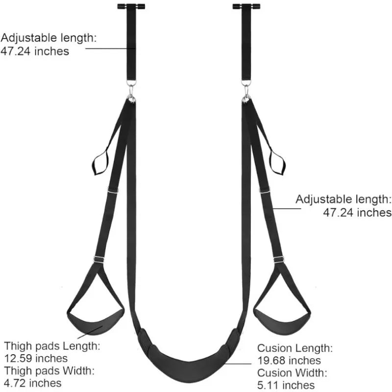 BDSM Swing Bondage ท่าทางสายคล้องไหล่จำกัดเฟอร์นิเจอร์ห้องนอนบนประตู Sex Swing ปรับ Sexuels สลิงของเล่น