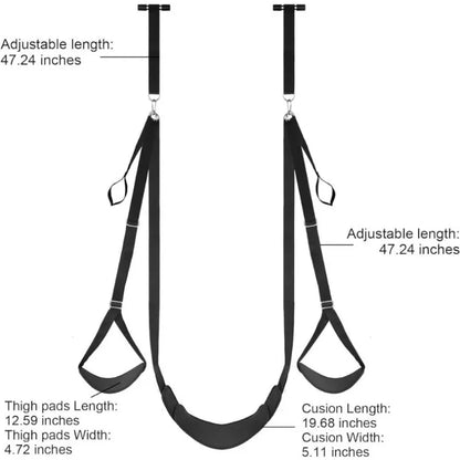 BDSM Swing Bondage ท่าทางสายคล้องไหล่จำกัดเฟอร์นิเจอร์ห้องนอนบนประตู Sex Swing ปรับ Sexuels สลิงของเล่น