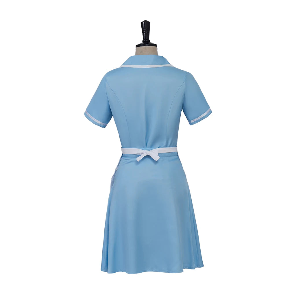 Serveuse musicale pour présenter le Costume de Cosplay robe de femme de chambre bleue femmes adultes robe de Cosplay de serveuse musicale Broadway