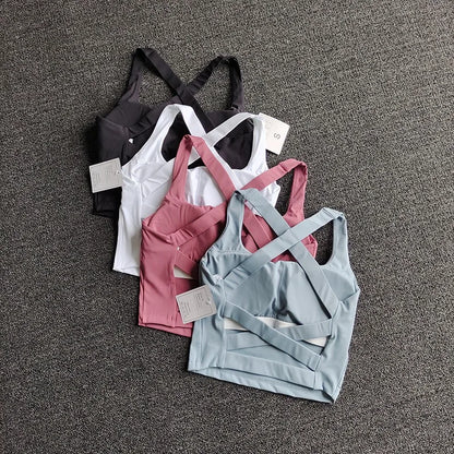 Women Cross Strap Sports Bra Seamless High Lmpact Sport Bra Sexy Yoga Fitness Top Sports Underwear Push-Up Bra Sports Top Female