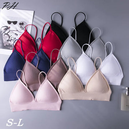 ไนลอนฟิตเนสโยคะลึก V เซ็กซี่สามเหลี่ยมถ้วย Bralette ไม่มีกระดูก Bra กีฬาสีแดงไม่มีรอยต่อ Push Up Bra ผู้หญิง tube Top Crop Top