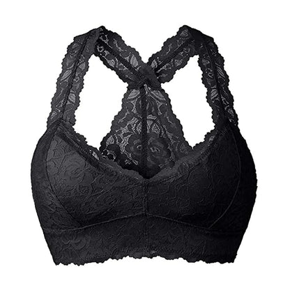 Sexy Lace Wire Free Bra Women oversized Vest Crop Top Beauty Back Pad Push Up Lingerie V Neck Sport Cami Underwear Tank Tops 3XL