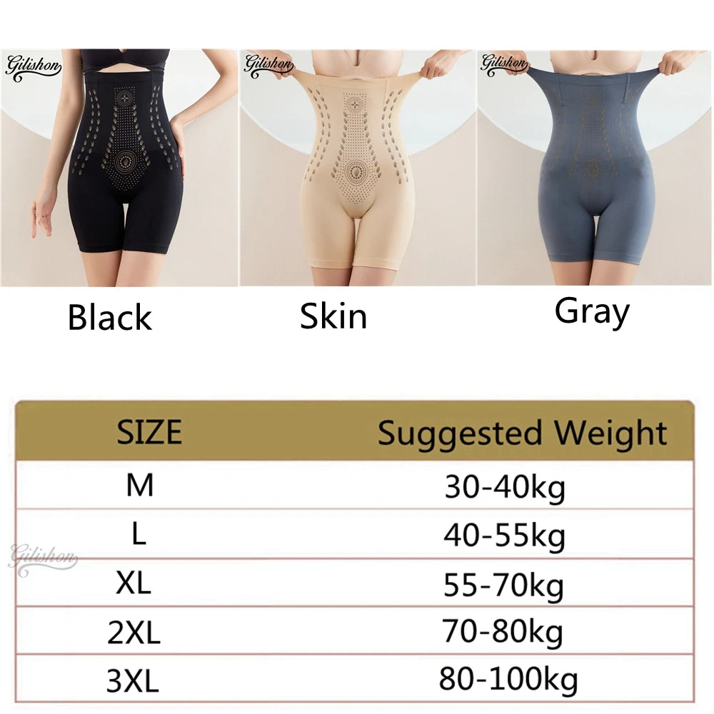 ผู้หญิง Shapewear Ionstech ที่ไม่ซ้ำกันเส้นใยฟื้นฟู Shaper เอวสูงกางเกงขาสั้นหลังคลอด Butt Lift หน้าท้องแบนกางเกง