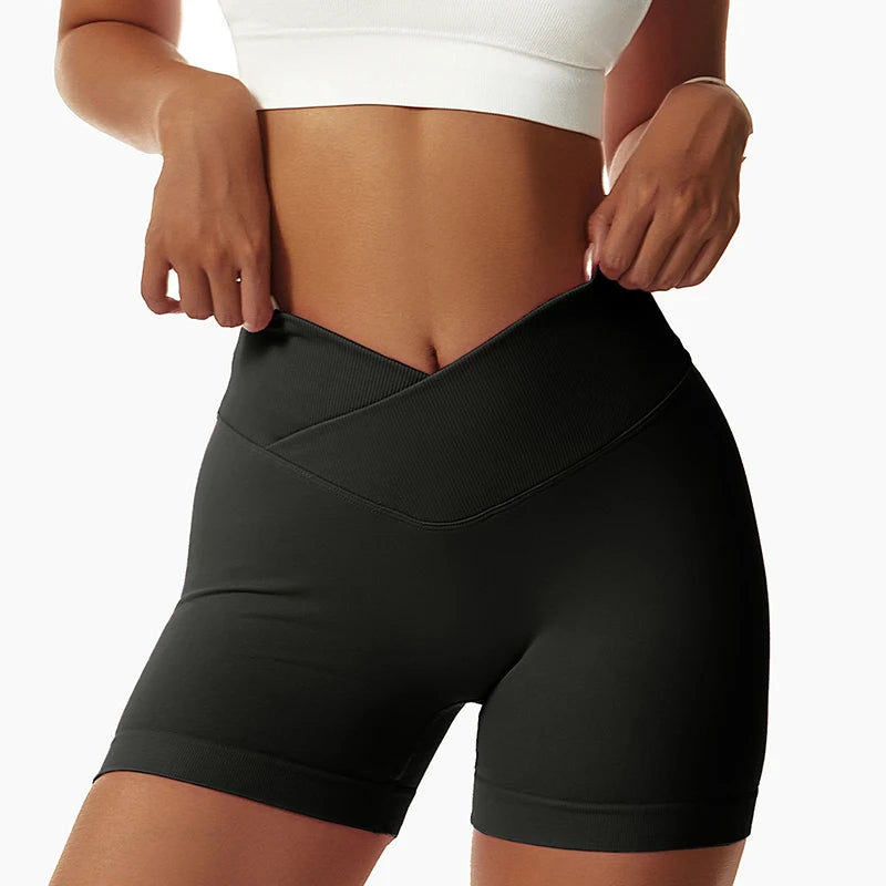 Women Yoga Sports Shorts Gym Seamless Fitness Sexy Shorts Workout Push Up Slim Tights Shorts