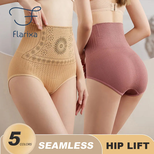 Flarixa culotte femme sans couture taille haute culotte ventre plat sous-vêtements modelants confort post-partum pantalons abdominaux slips