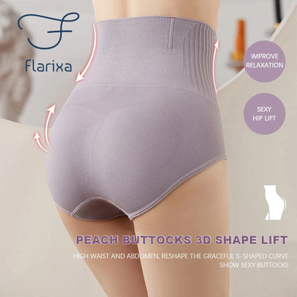 Flarixa ผู้หญิงไม่มีรอยต่อกางเกงเอวสูงหน้าท้องแบนกางเกง Body Shaping ชุดชั้นในสบายหลังคลอดท้องกางเกงกางเกง